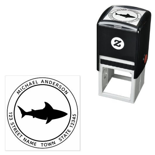 Briefmarke aus Shark Self Inking Permastempel (Beispiel)