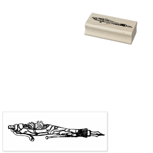 Briefmarke aus Steampunk-Füllfederhalter Gummistempel (Stempel)