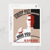 Briefmarke aus Syphilis und Gonorrhö Postkarte (Vorne/Hinten)