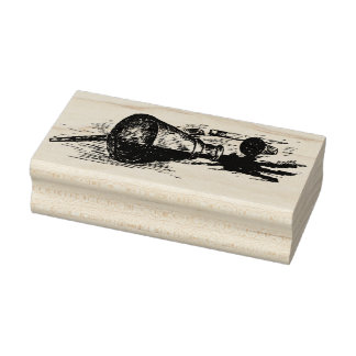Briefmarke aus verschüttetem Tintenflasche und Pen Gummistempel