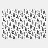 Briefmarke aus Weiß und Schwarz Geschenkpapier Set (Vorderseite 2)