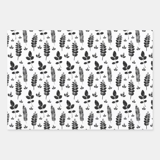 Briefmarke aus Weiß und Schwarz Geschenkpapier Set (Vorderseite 2)