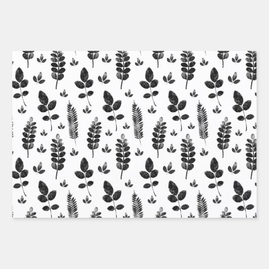 Briefmarke aus Weiß und Schwarz Geschenkpapier Set (Vorderseite)