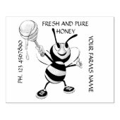 Briefmarke aus weißer und schwarzer Honigbiene 5x4 Gummistempel (Prägung)