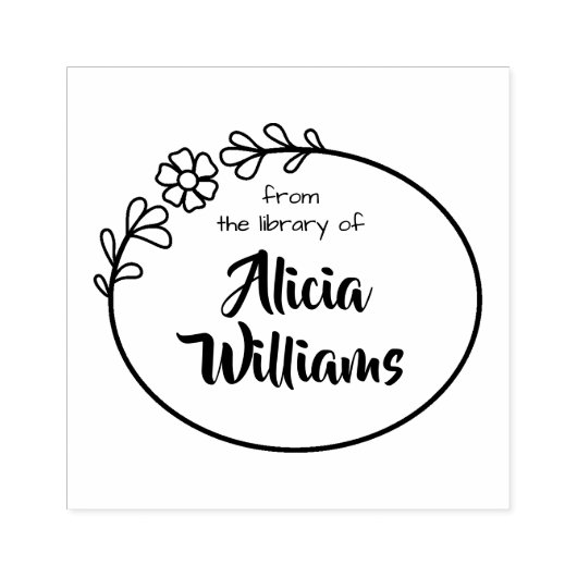 Briefmarke, Blumenrahmen Gummistempel (Prägung)