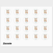 Briefmarke & Bows am Meer Runder Aufkleber (Blatt)
