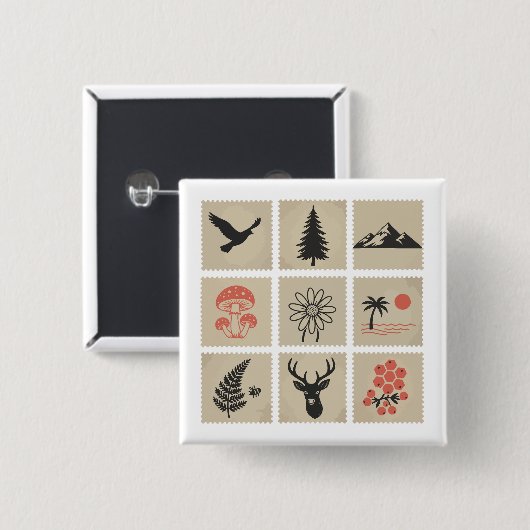 Briefmarke Button (Vorne & Hinten)