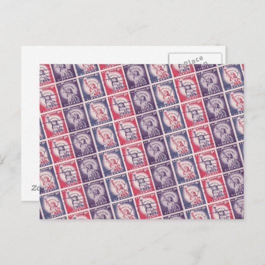 Briefmarke-Collage Postkarte (Vorne/Hinten)