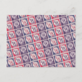 Briefmarke-Collage Postkarte