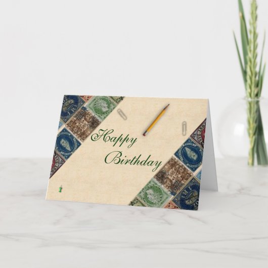Briefmarke Collection Geburtstagskarte Karte (Vorderseite)