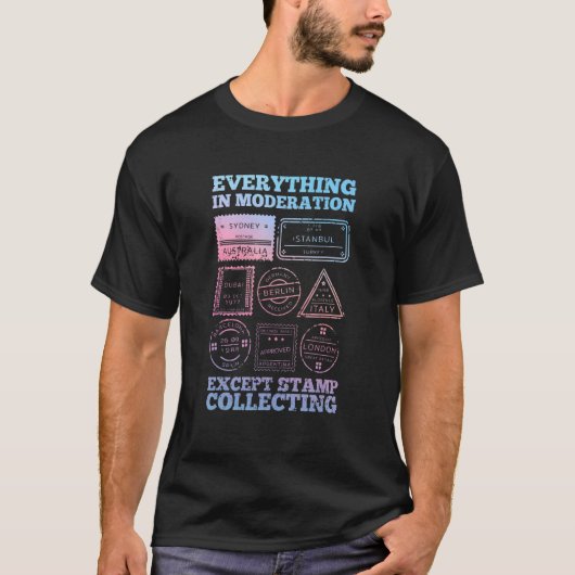Briefmarke Collections Hobby T-Shirt (Vorderseite)