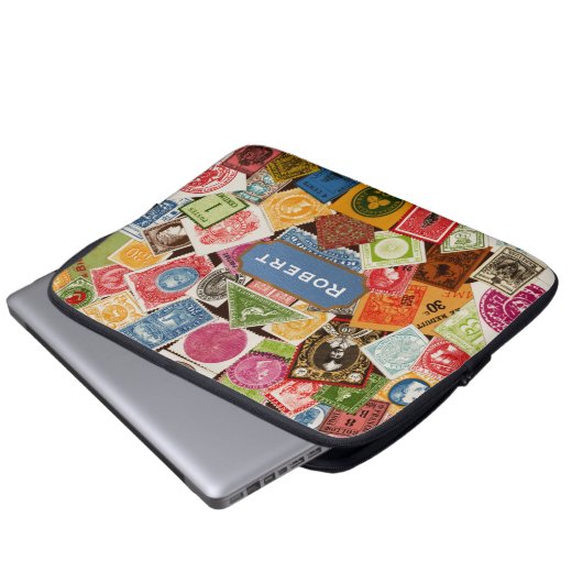 Briefmarke Collector Neopren Laptop-Sieb Laptopschutzhülle (Vorne Knopf)