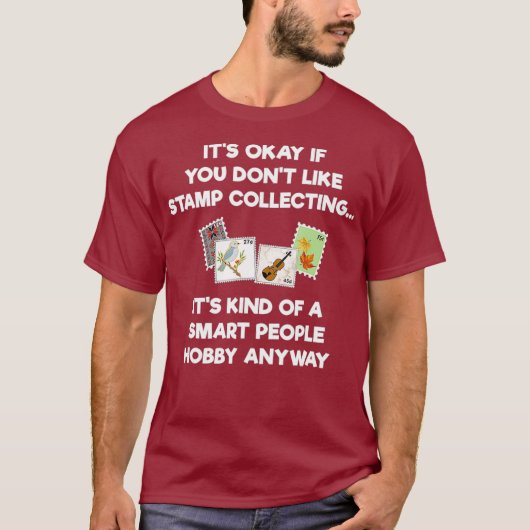 Briefmarke Collectors Funny Smart T-Shirt (Vorderseite)
