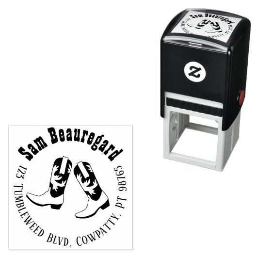 Briefmarke Cowboy Boot mit Selbstfarben Permastempel (Beispiel)