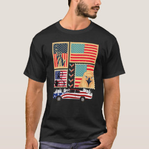 Briefmarke der amerikanischen Flagge USA 4 T-Shirt