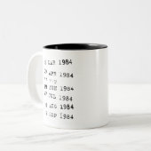 Briefmarke der Bibliothek: Fälligkeit 1984 Zweifarbige Tasse (Vorderseite Links)