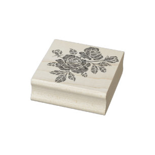 Briefmarke der botanischen Rose Gummistempel
