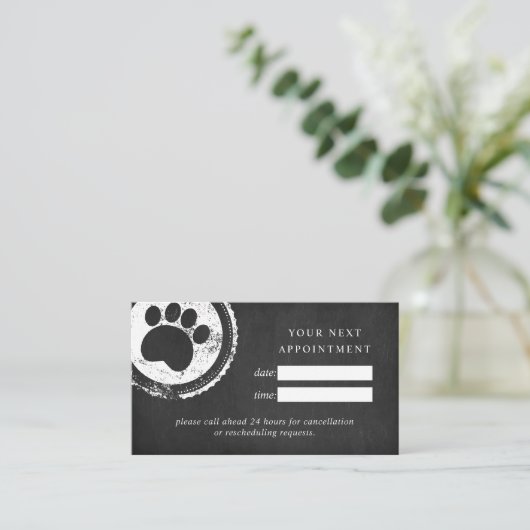 Briefmarke der Chalkboard-Pfote für Personalkarten Visitenkarte (Stehend Vorderseite)