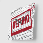 Briefmarke der Einkommensteuer Quadratische Wanduhr (Winkel)