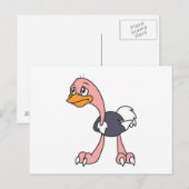 Briefmarke der Einladungskarte für Niedliche Vogel (Vorne/Hinten)