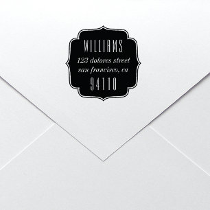 Briefmarke der extravaganten Rahmen-Rücksendeadres Permastempel