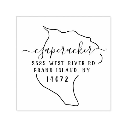 Briefmarke der Grand Island Rücksendeadresse Permastempel (Design)