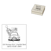 Briefmarke der handgezeichneten Weihnachtswagen-Rü Gummistempel (Stempel)