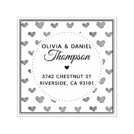 Briefmarke der Herzmuster-Rücksendeadresse Permastempel