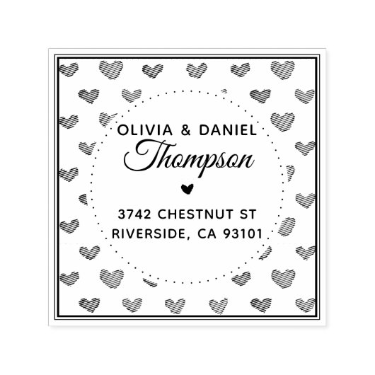 Briefmarke der Herzmuster-Rücksendeadresse Permastempel (Design)