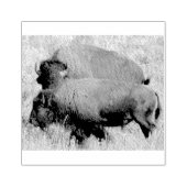 Briefmarke der Holzkunst am Büffel Gummistempel (Prägung)