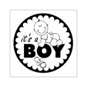 Briefmarke der Holzkunst/Es ist ein Junge Gummistempel (Prägung)