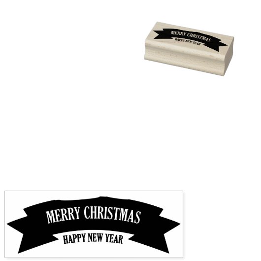 Briefmarke der Holzkunst/Frohe Weihnachtsbanner Gummistempel (Stempel)