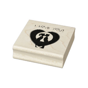 Briefmarke der Holzkunst/I-Liebe Gummistempel