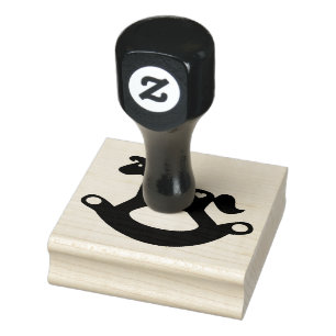 Briefmarke der Holzkunst/Rockpferd Gummistempel