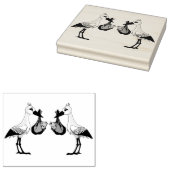 Briefmarke der Holzkunst/Storch mit Zwillingen Gummistempel (Stempel)