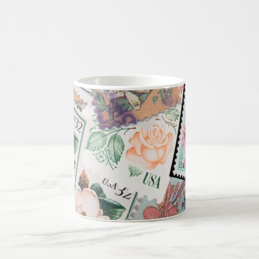 Briefmarke der hübschen Blume Kaffeetasse (Mittel)