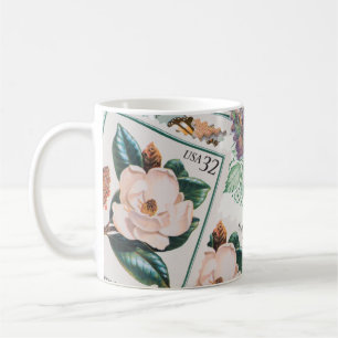 Briefmarke der hübschen Blume Kaffeetasse