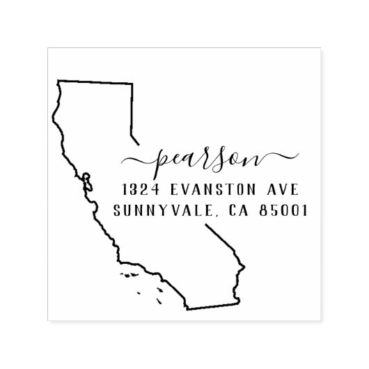 Briefmarke der kalifornischen Rücksendeadresse Permastempel (Design)