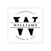 Briefmarke der klassischen Monogramm-Rücksendeadre Gummistempel (Prägung)