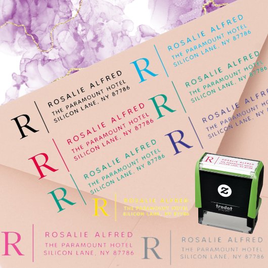 Briefmarke der klassischen Monogramm-Selbstfärbung Permastempel