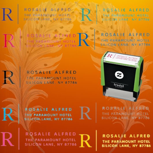 Briefmarke der klassischen Monogramm-Selbstfärbung Permastempel