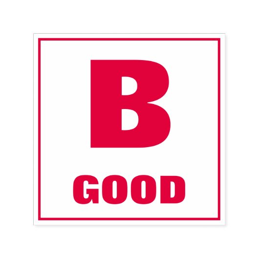 Briefmarke der Lehrerbewertung: B, GUT Permastempel (Design)