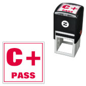 Briefmarke der Lehrerbewertung: C+, PASS Permastempel (Beispiel)