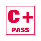 Briefmarke der Lehrerbewertung: C+, PASS Permastempel (Design)