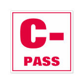 Briefmarke der Lehrerbewertung: C-, PASS Permastempel (Design)