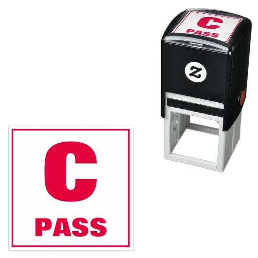 Briefmarke der Lehrerbewertung: C, PASS Permastempel (Beispiel)