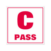 Briefmarke der Lehrerbewertung: C, PASS Permastempel (Design)