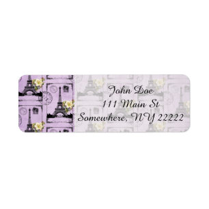 Briefmarke der lila Eiffelturm-Postkarte