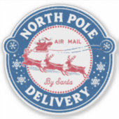 Briefmarke der Luftpost von Nordpol Aufkleber (Vorderseite)