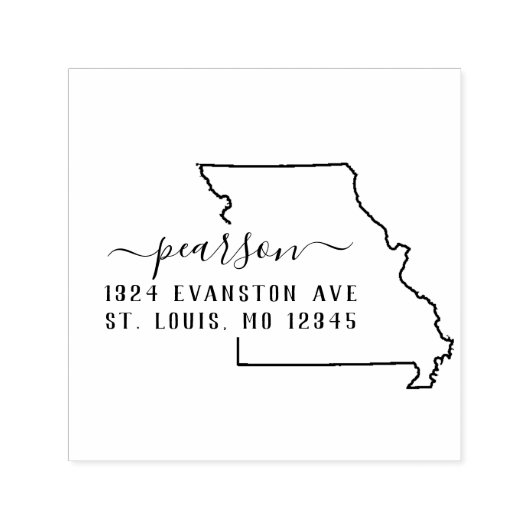 Briefmarke der Missouri-Rücksendeadresse Permastempel (Design)